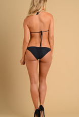 Just to Flirt 2pc Vinyl Bikini with Buckle Detail and Scrunch Back - Assorted Colors - OS