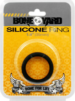 Rascal - Boneyard Bone Yard Silicone Ring Cockring Black 1.4 Inch Diameter