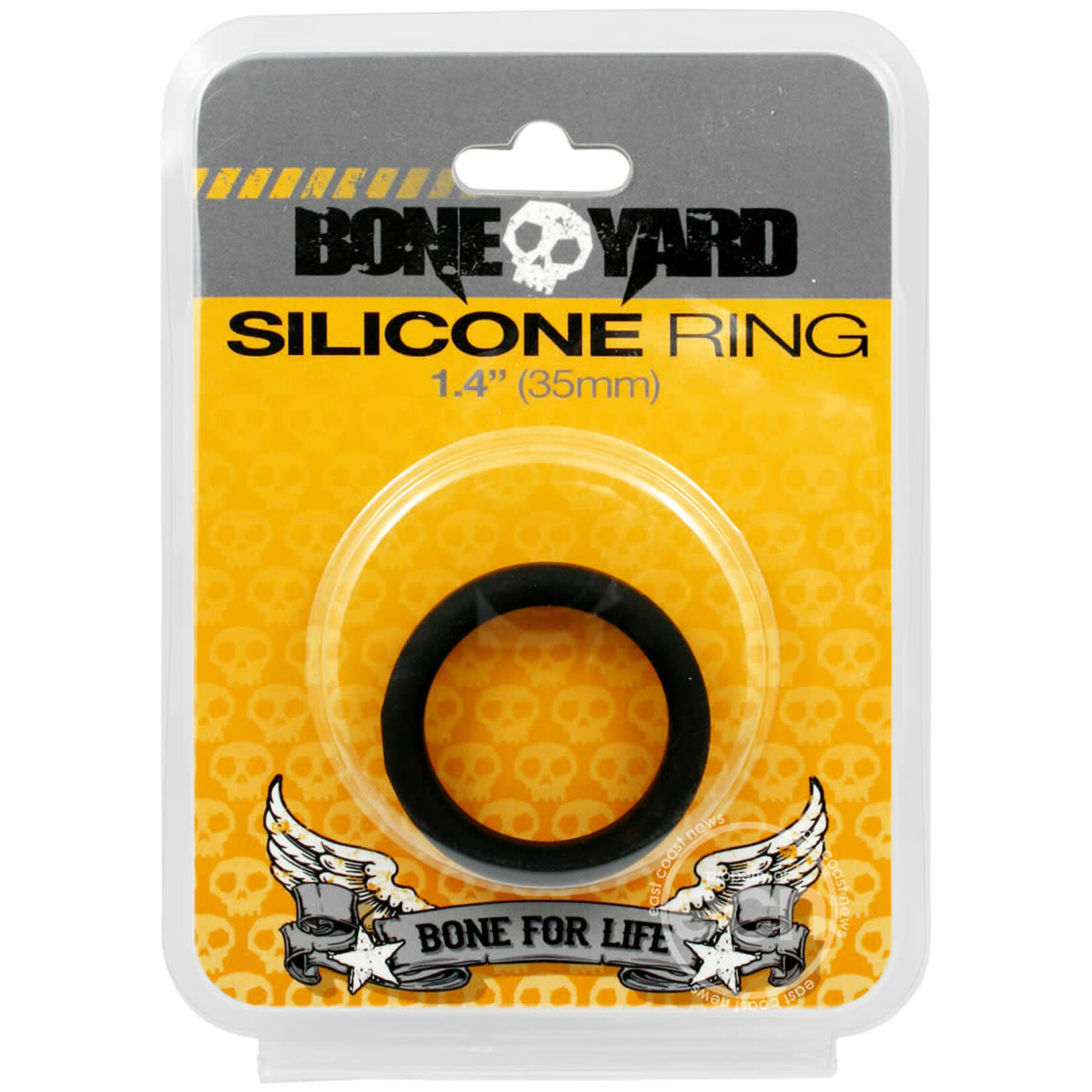 Rascal - Boneyard Bone Yard Silicone Ring Cockring Black 1.4 Inch Diameter