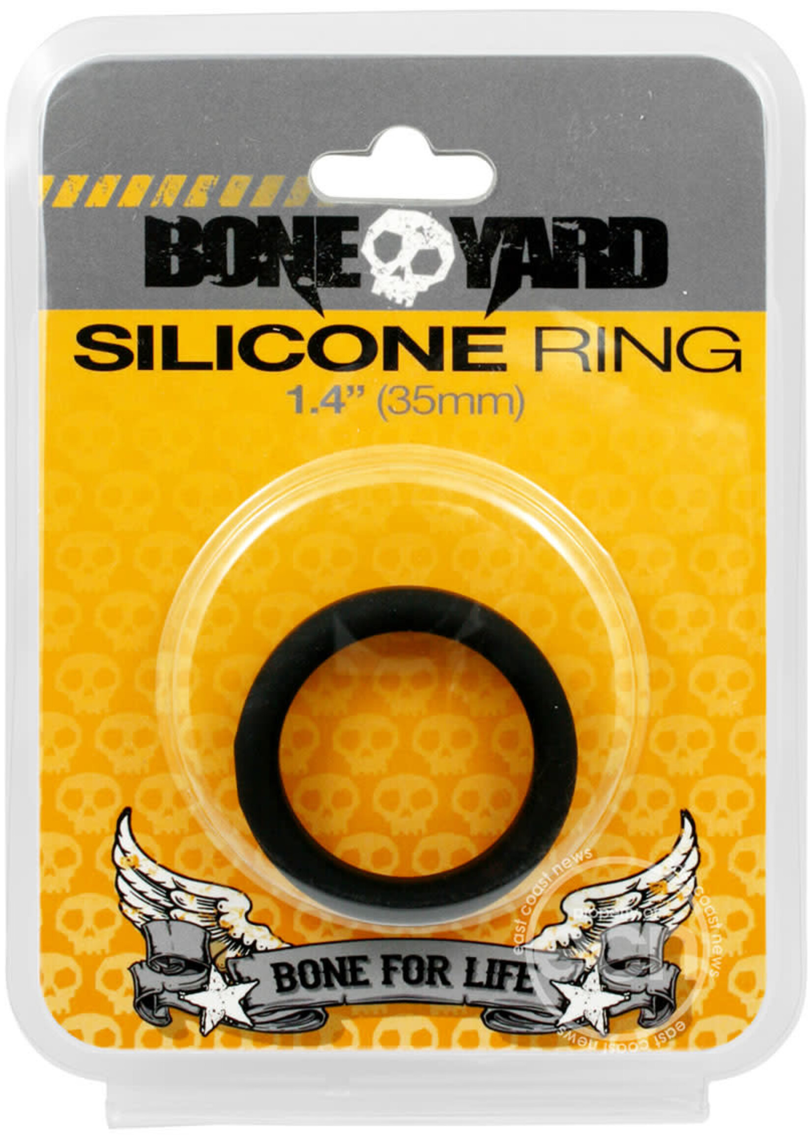 Rascal - Boneyard Bone Yard Silicone Ring Cockring Black 1.4 Inch Diameter