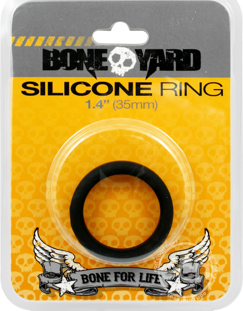 Rascal - Boneyard Bone Yard Silicone Ring Cockring Black 1.4 Inch Diameter