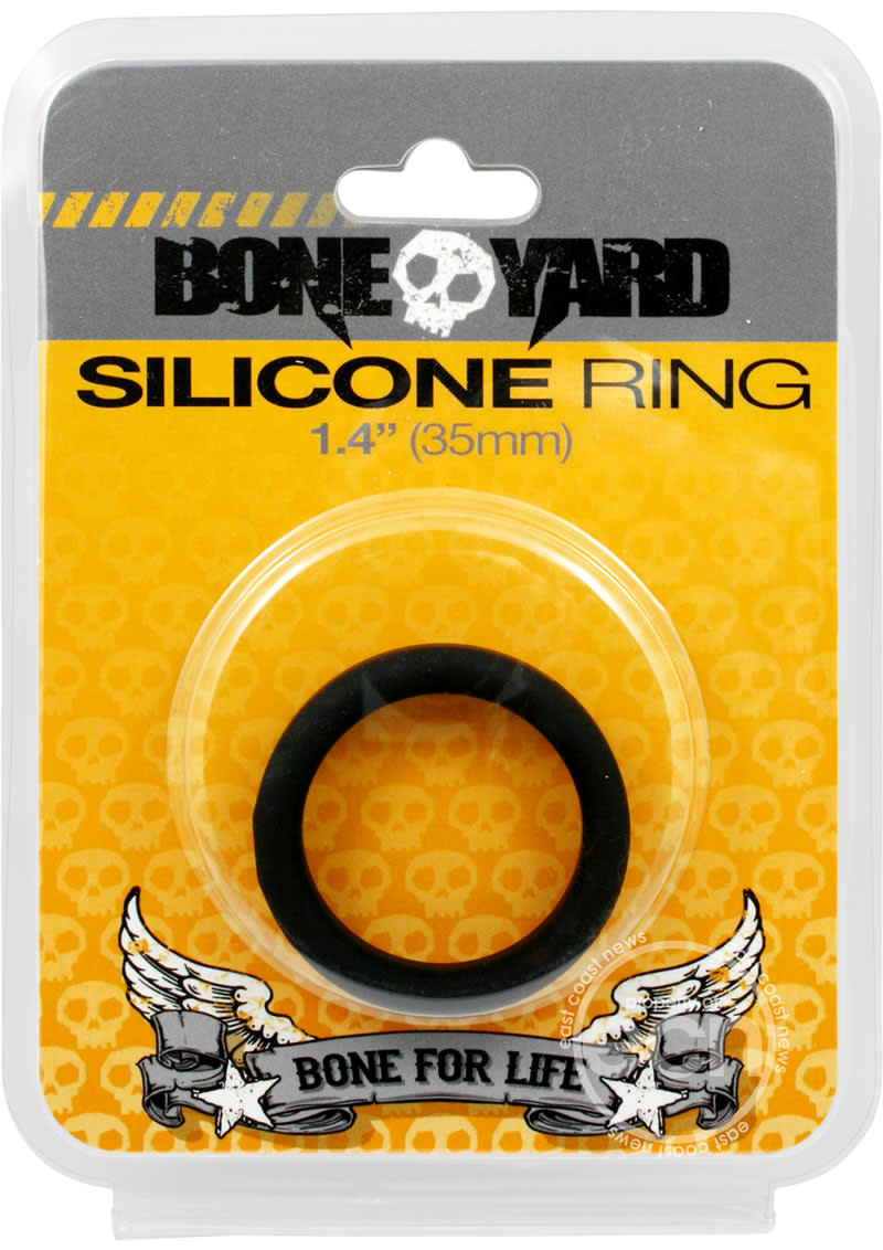 Rascal Boneyard Bone Yard Silicone Ring Cockring Black 14 Inch