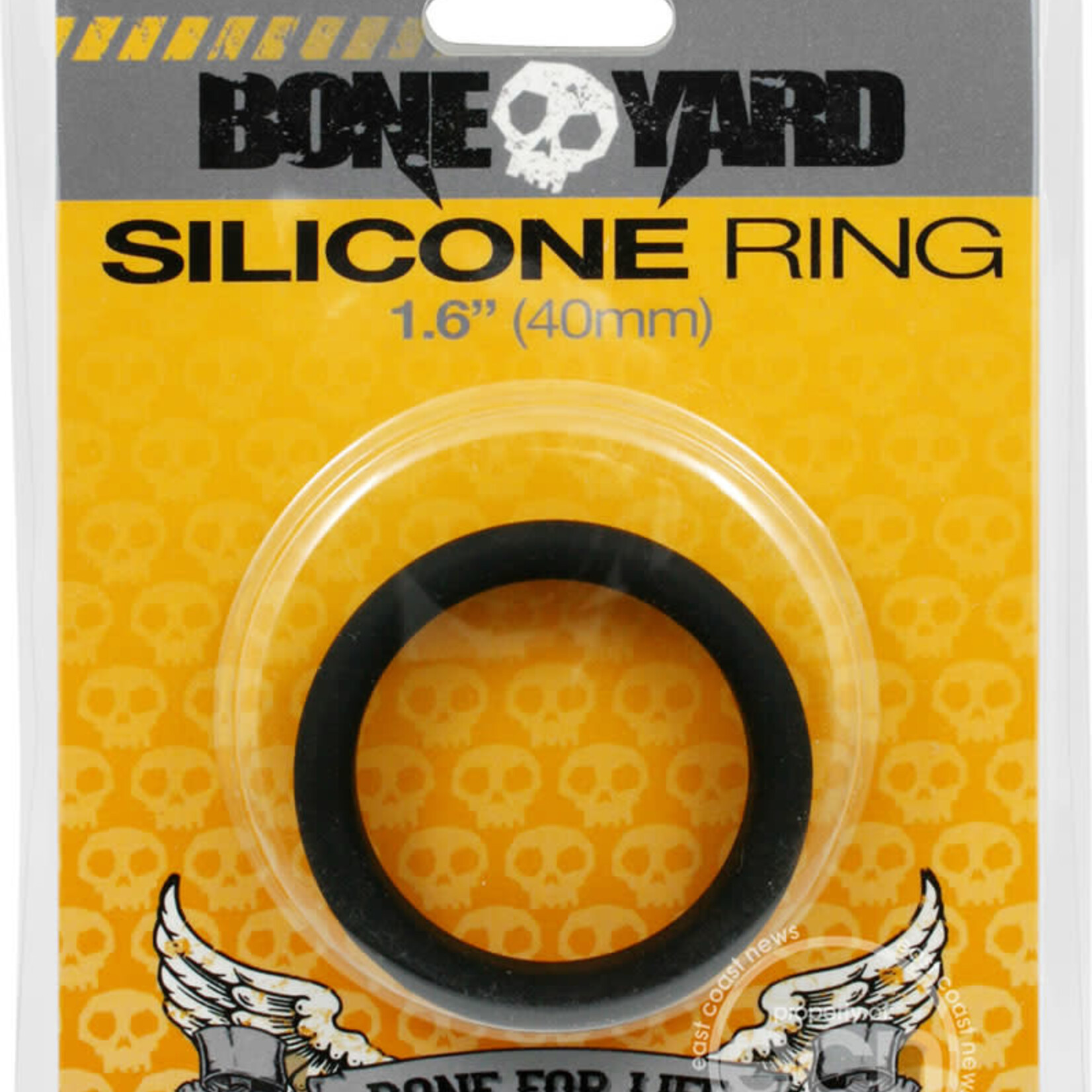 Rascal - Boneyard Bone Yard Silicone Ring Cockring Black 1.6 Inch Diameter