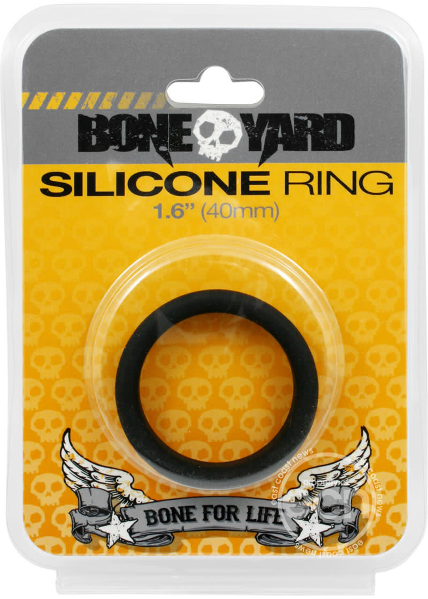 Rascal - Boneyard Bone Yard Silicone Ring Cockring Black 1.6 Inch Diameter