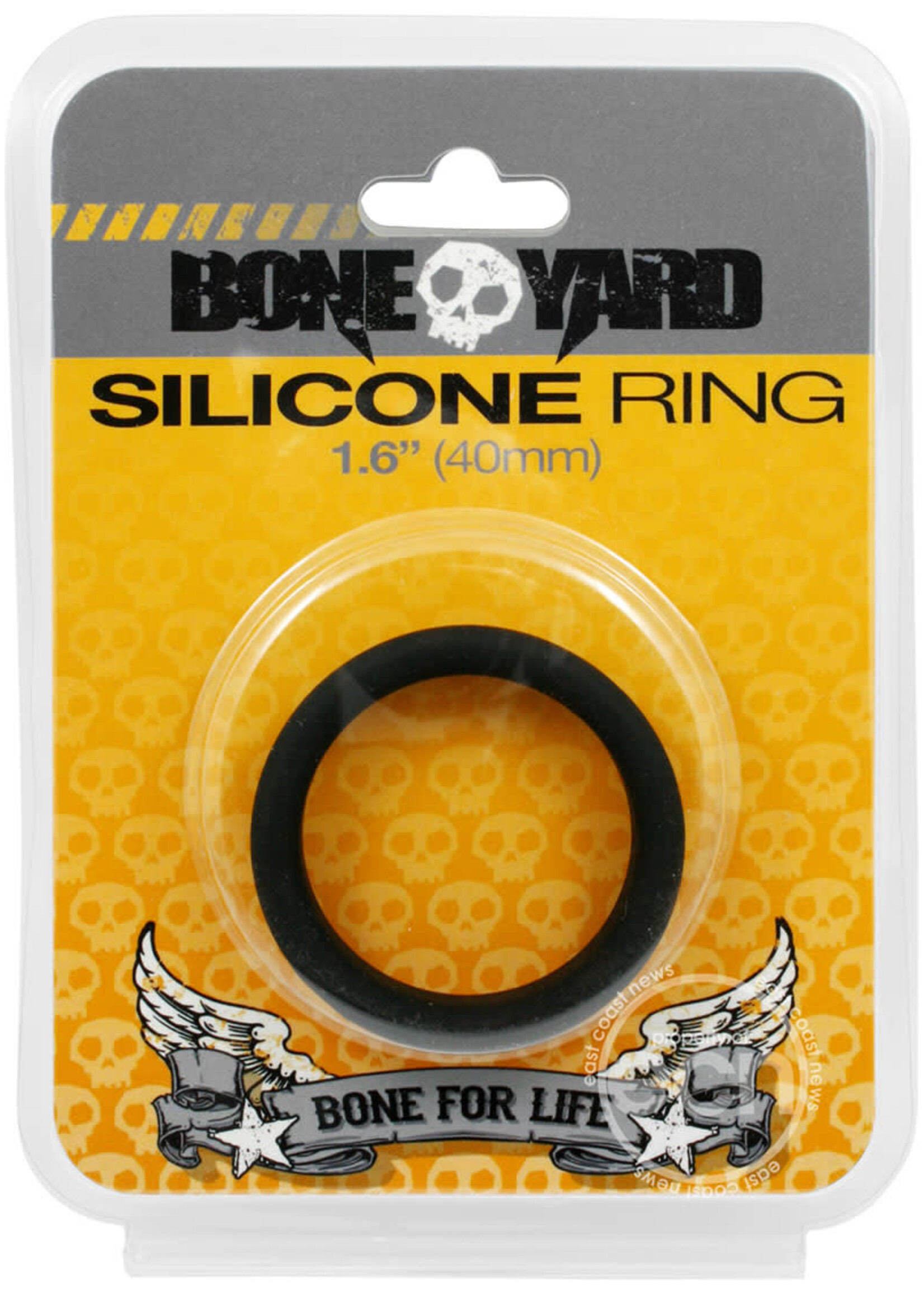 Rascal - Boneyard Bone Yard Silicone Ring Cockring Black 1.6 Inch Diameter