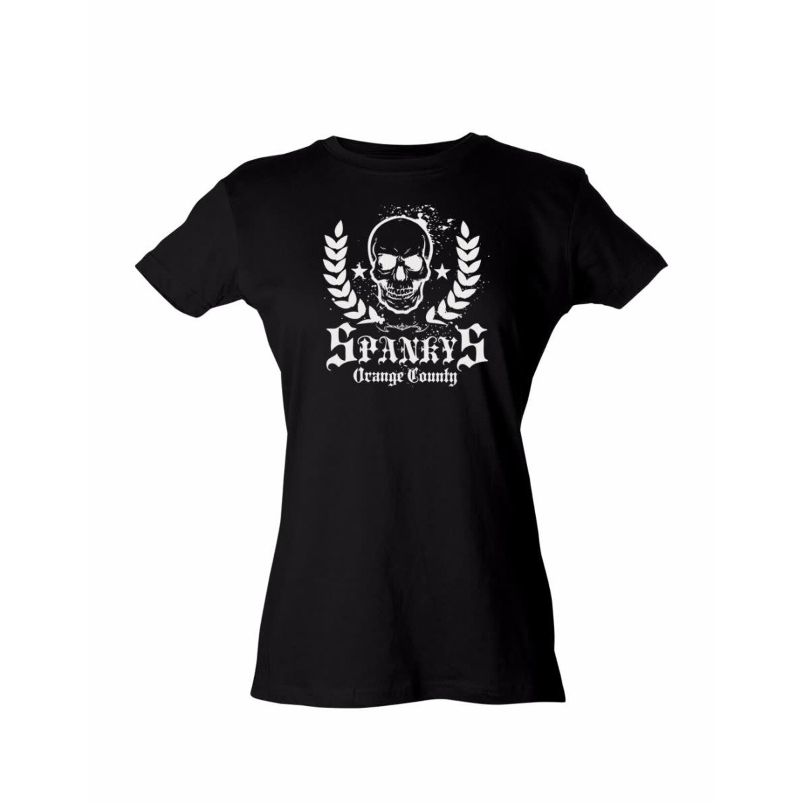 Spanky's OC White Skull Ladies Tee