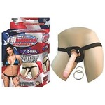 NassToys All American Whoppers 7-Inch Dong With Universal Harness-Flesh