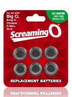 Screaming O Replacement Batteries - 6 Pack - Each - AG10 - LR1130 - Button Cell