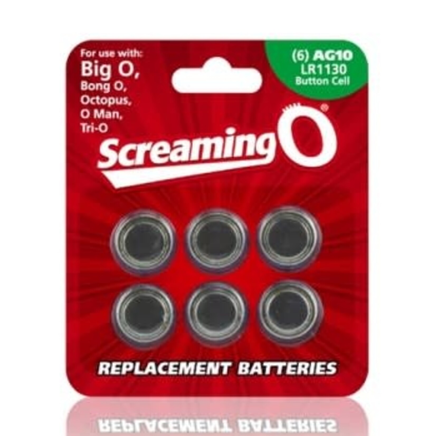 Screaming O Replacement Batteries - 6 Pack - Each - AG10 - LR1130 - Button Cell