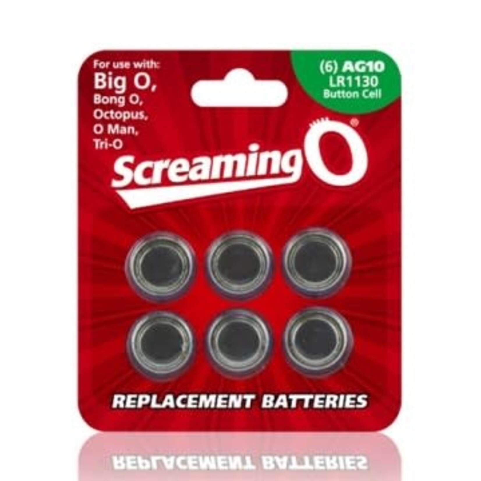 Screaming O Replacement Batteries - 6 Pack - Each - AG10 - LR1130 - Button Cell