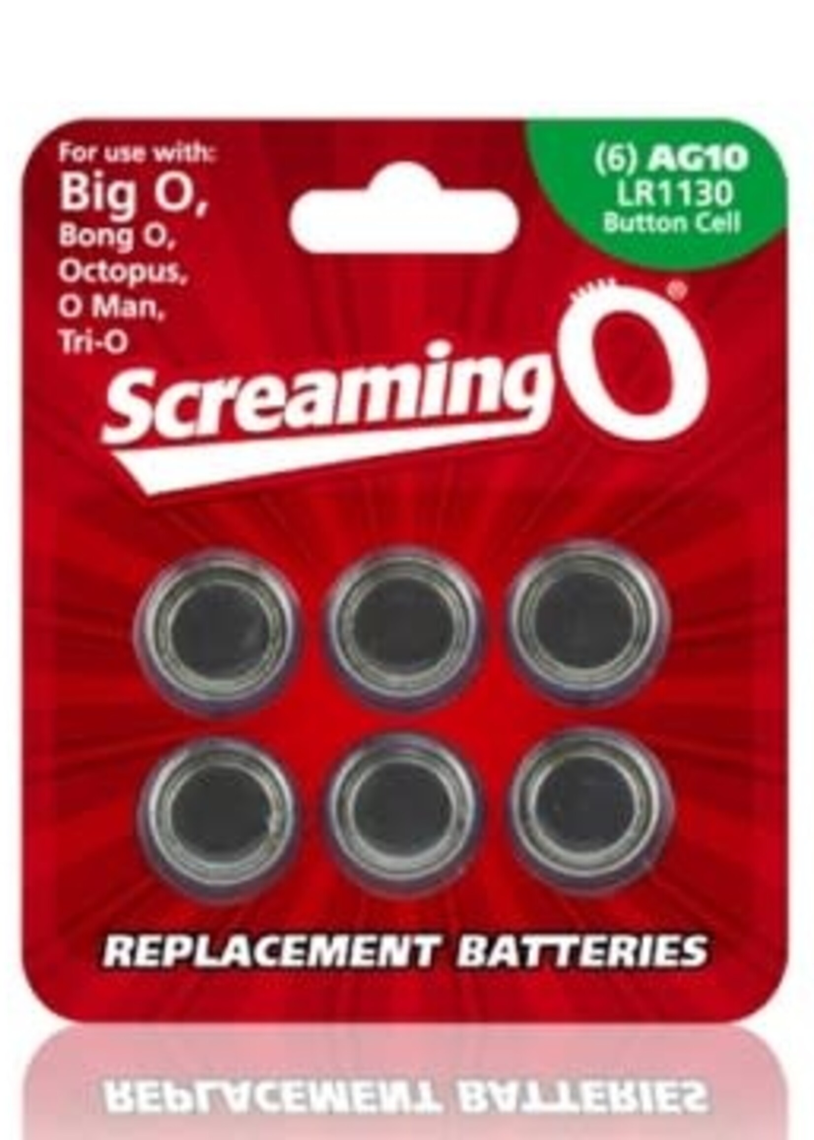 Screaming O Replacement Batteries - 6 Pack - Each - AG10 - LR1130 - Button Cell