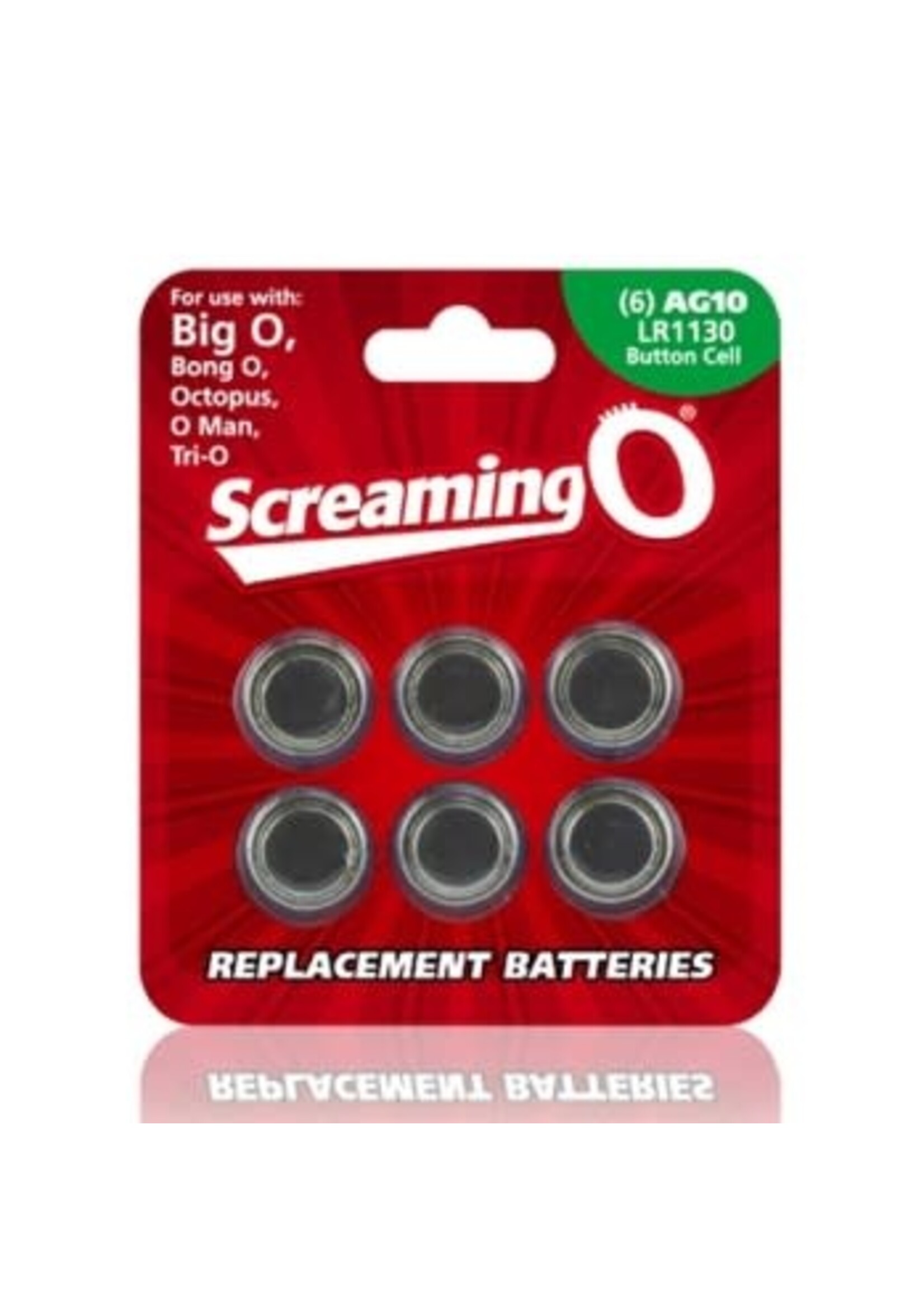 Screaming O Replacement Batteries - 6 Pack - Each - AG10 - LR1130 - Button Cell