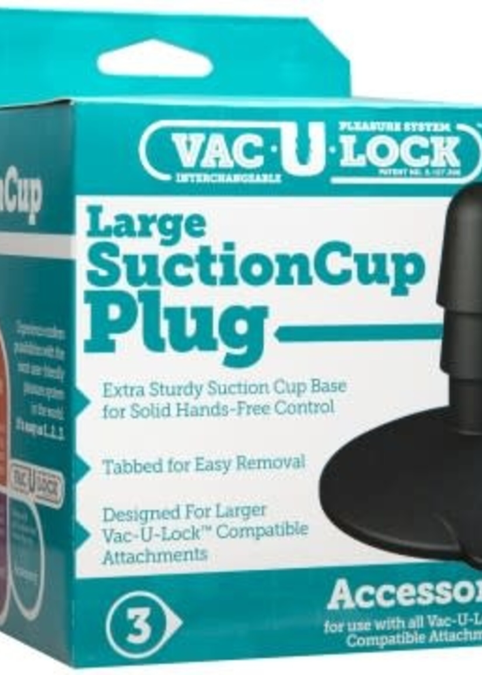 Doc Johnson Vac-U-Lock Large Black Suction Cup Plug