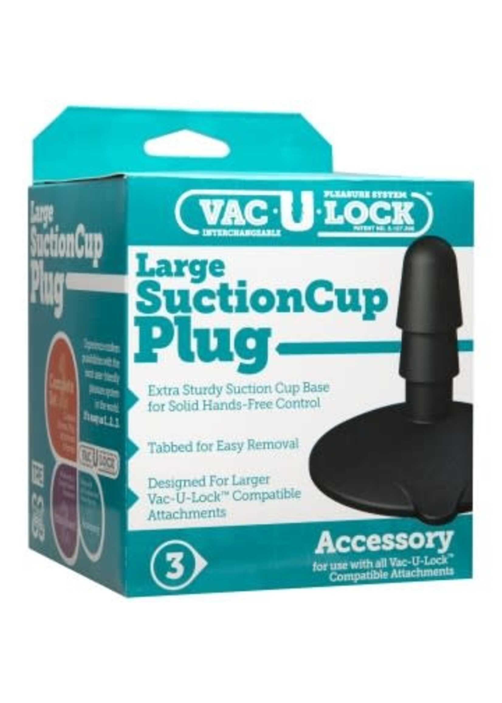 Doc Johnson Vac-U-Lock Large Black Suction Cup Plug