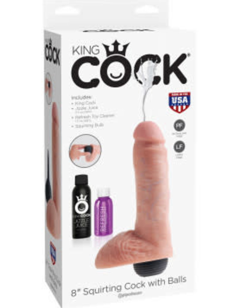 Pipedream King Cock 8 Inch Squirting Cock With Balls - Flesh