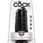Pipedream King Cock 7" Two Cocks One Hole - Black