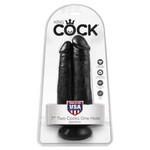 Pipedream King Cock 7" Two Cocks One Hole - Black