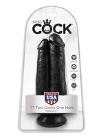 Pipedream King Cock 7" Two Cocks One Hole - Black