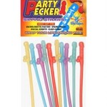 HOTT PRODUCTS Party Pecker Sipping Straws 10 Pc Bag - 5 Assorted Colors