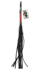 Sportsheets Sex and Mischief Stripe Flogger - Red and Black