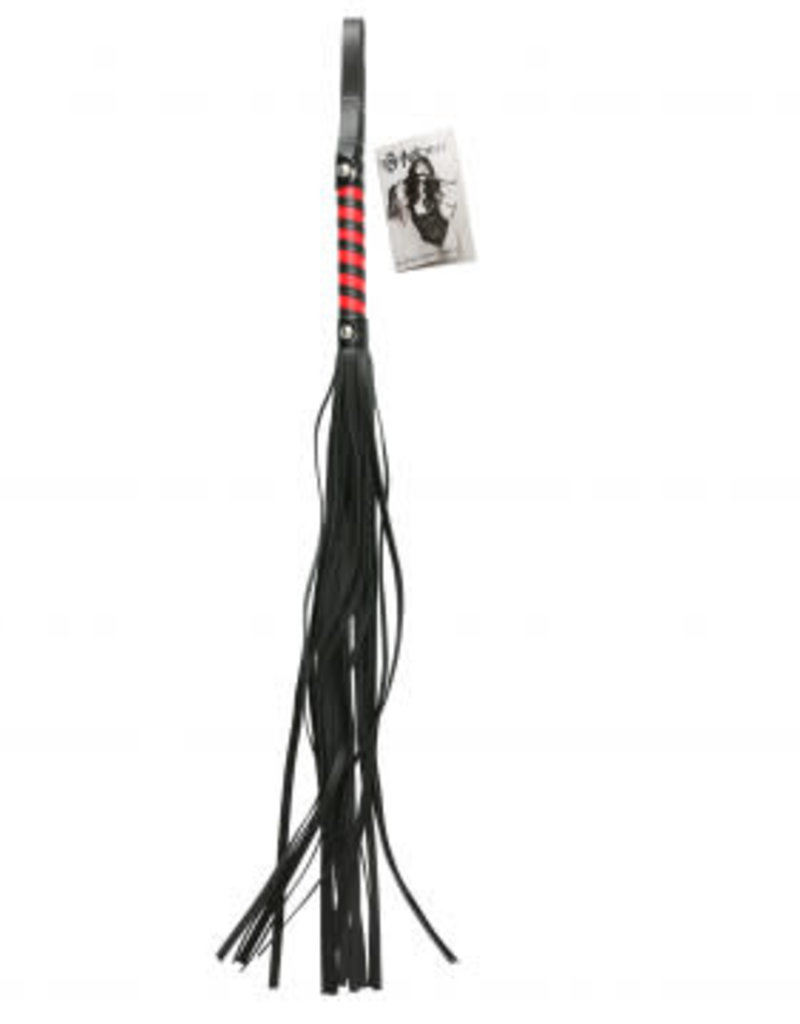 Sportsheets Sex and Mischief Stripe Flogger - Red and Black
