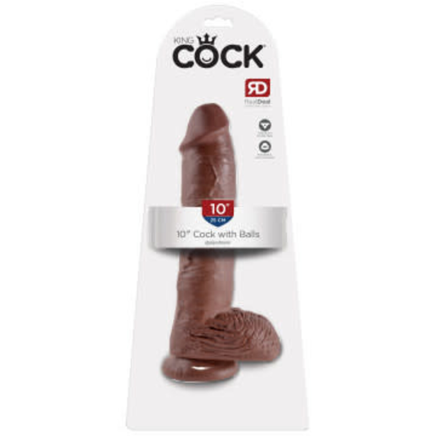 Pipedream King Cock 10-Inch Cock With Balls - Brown