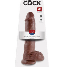 Pipedream King Cock 10-Inch Cock With Balls - Brown