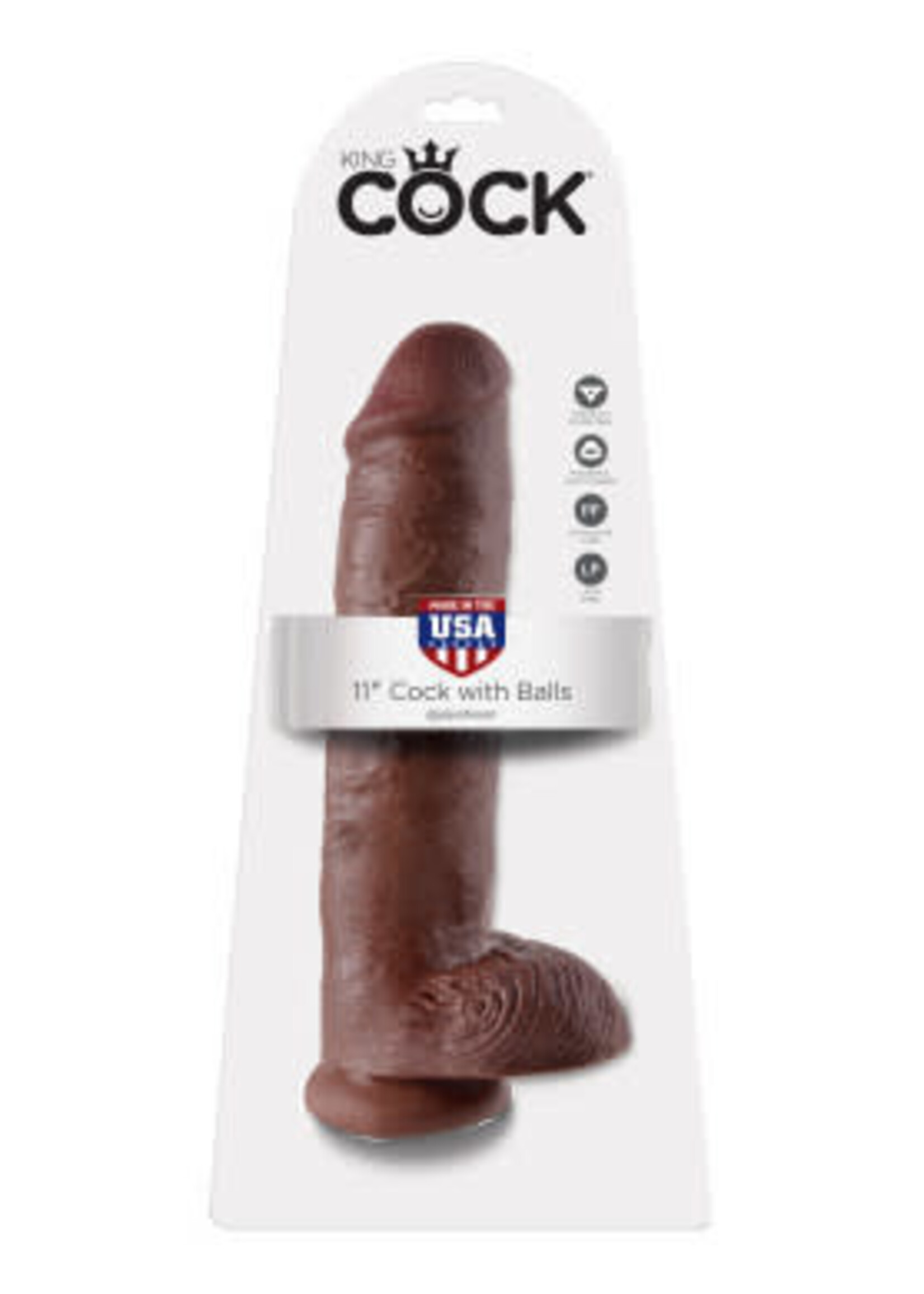 Pipedream King Cock 11 Inch Cock With Balls - Brown