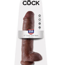 Pipedream King Cock 11 Inch Cock With Balls - Brown