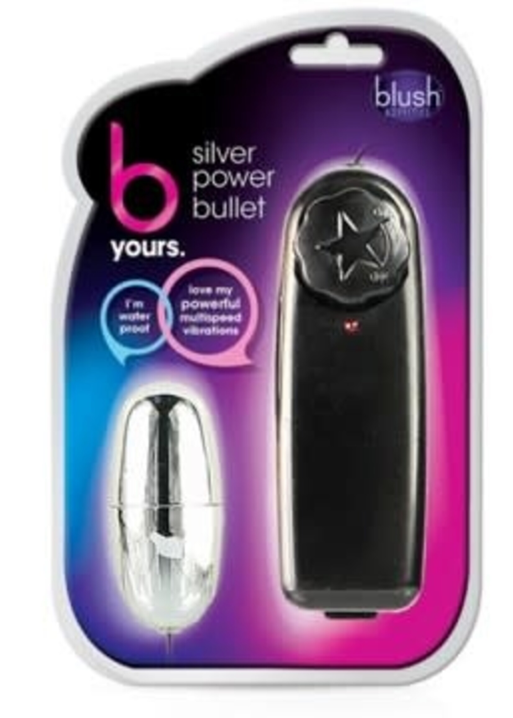 Blush Novelties B Yours - Silver Power Bullet - Black