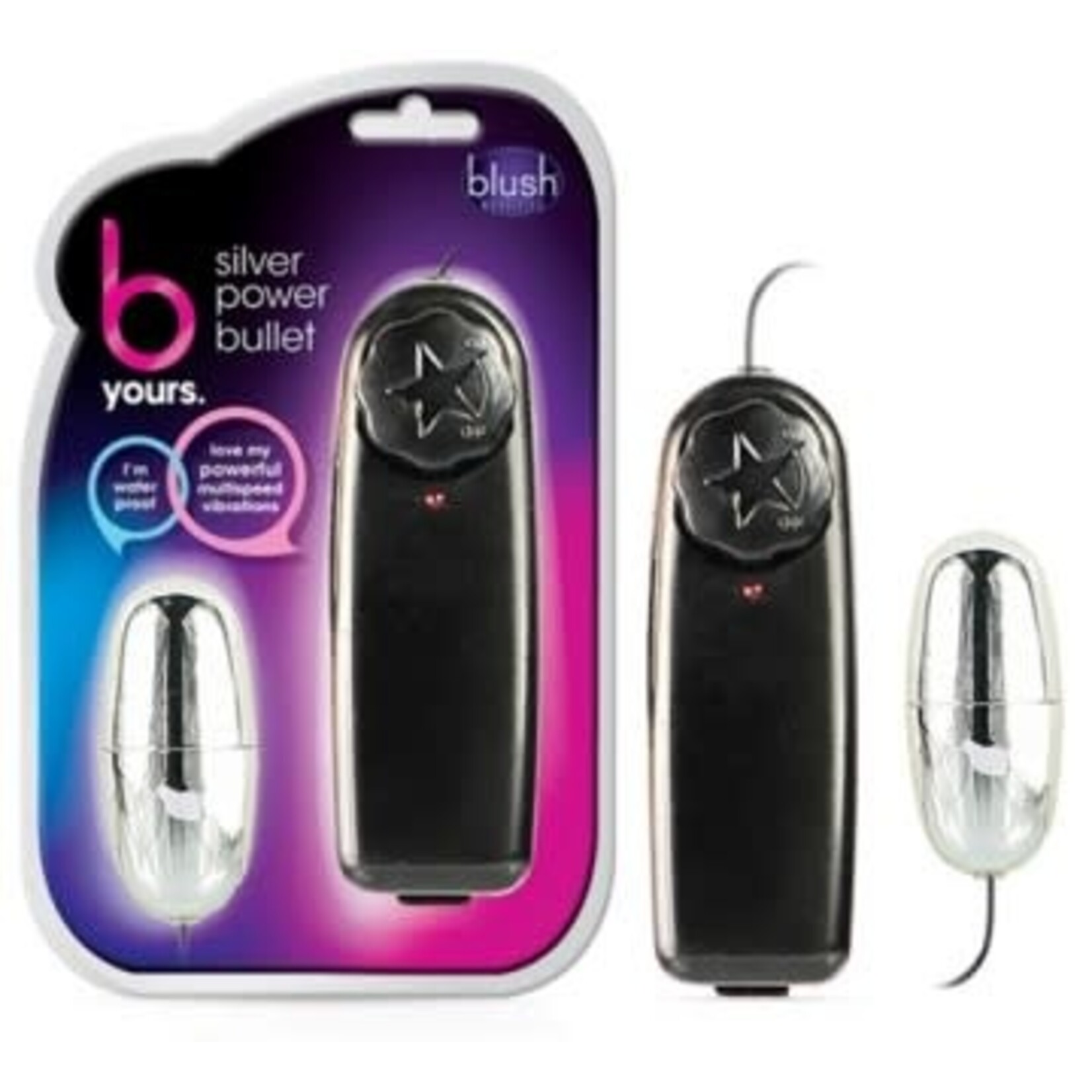 Blush Novelties B Yours - Silver Power Bullet - Black