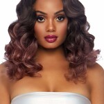 Leg Avenue Curly Ombre Long Bob Wig - Mauve