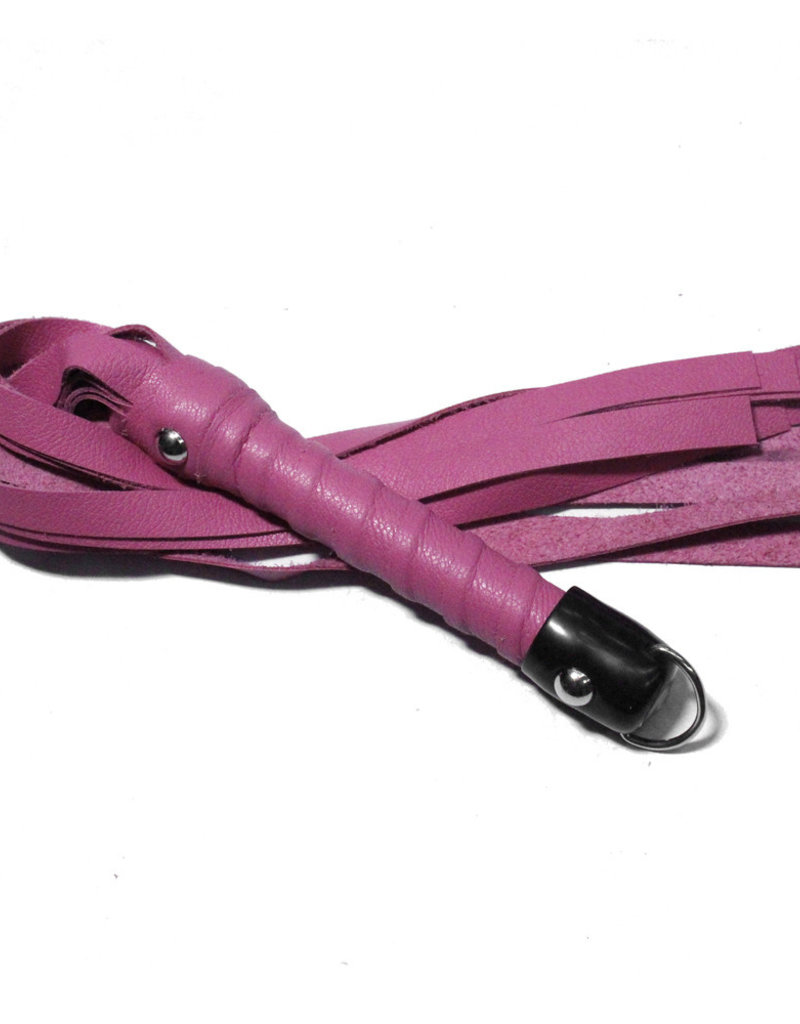 Touch of Fur 18" Classic Leather Flogger - Baby Pink