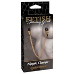 Pipedream Fetish Fantasy Gold Chain Nipple Clamps - Gold