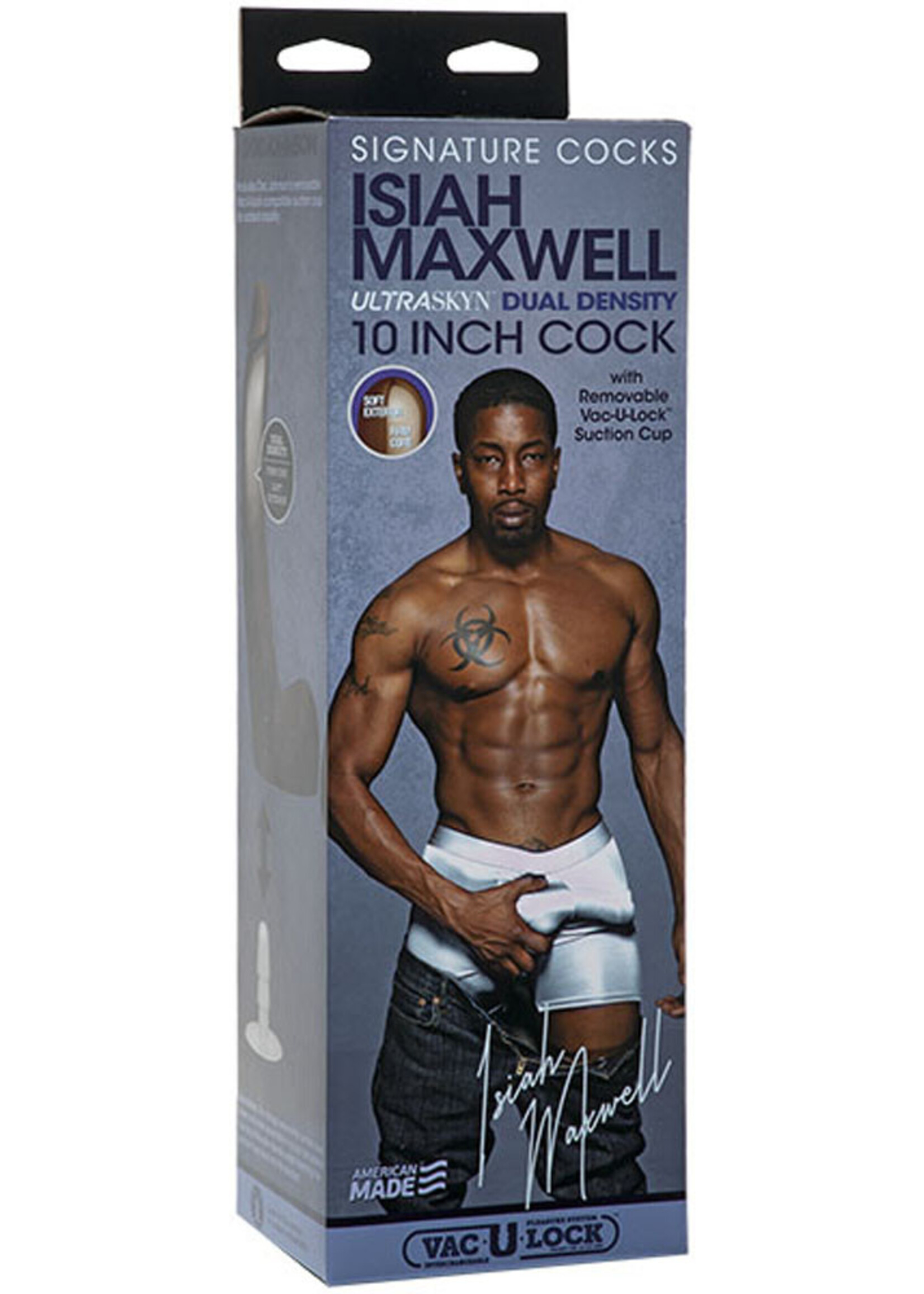 Doc Johnson Signature Cocks - Isiah Maxwell - 10 Inch Ultraskyn Cock With Removable Vac-U-Lock Suction Cup