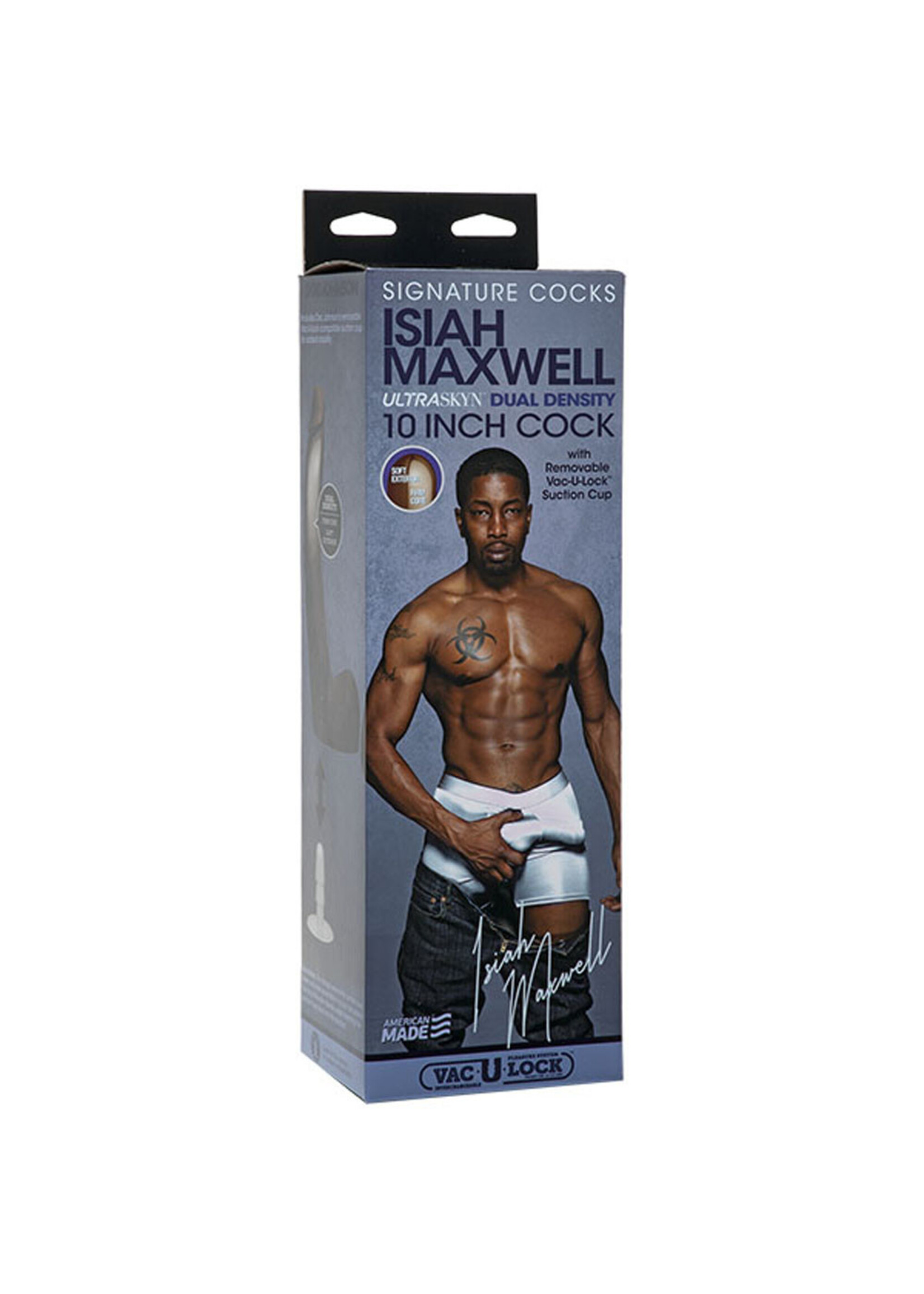 Doc Johnson Signature Cocks - Isiah Maxwell - 10 Inch Ultraskyn Cock With Removable Vac-U-Lock Suction Cup
