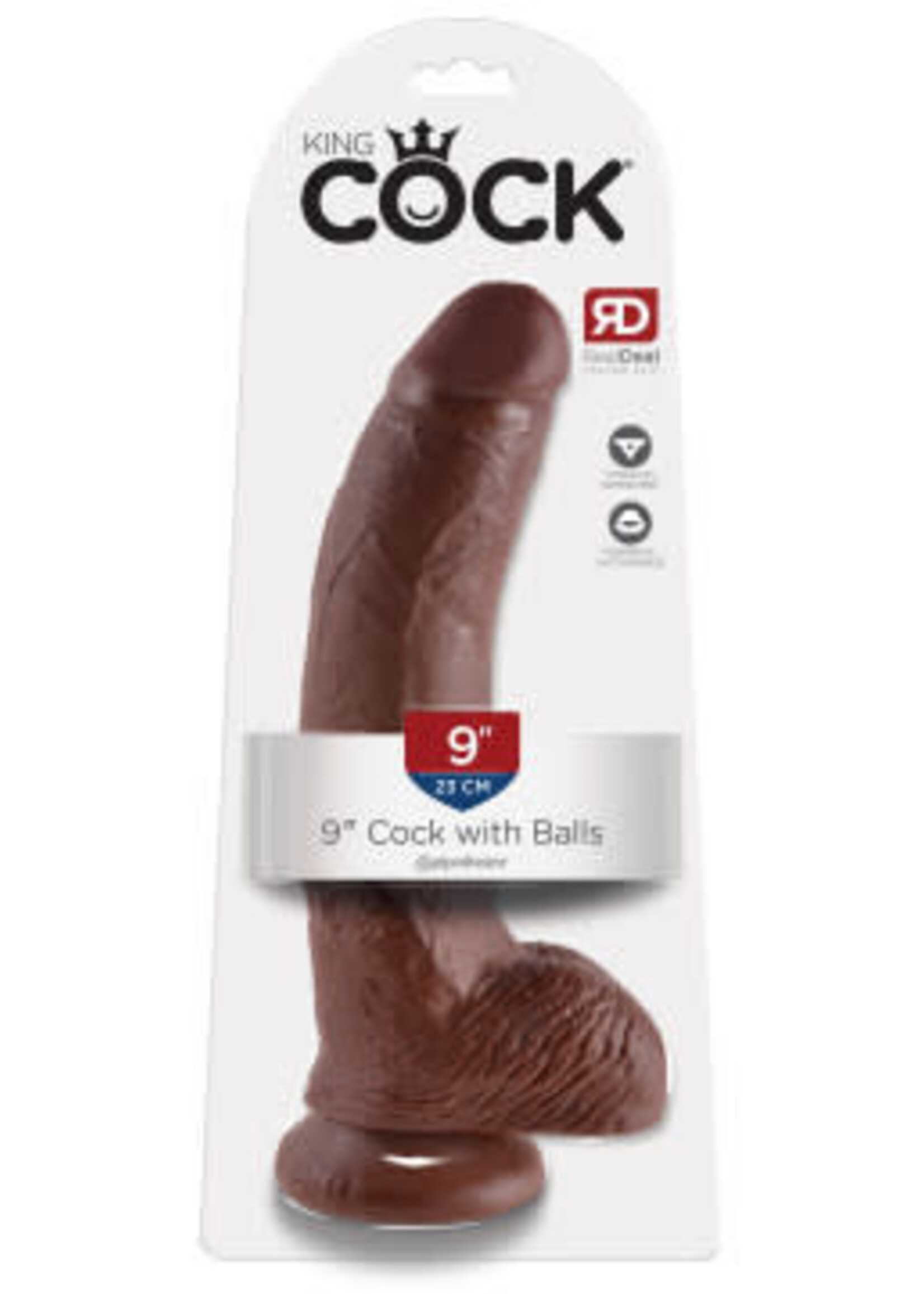 Pipedream King Cock 9-Inch Cock With Balls - Brown