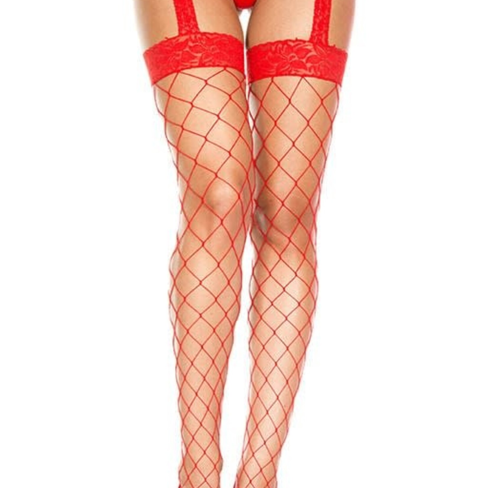 Music Legs Lace top diamond net spandex garterbelt stockings - OS