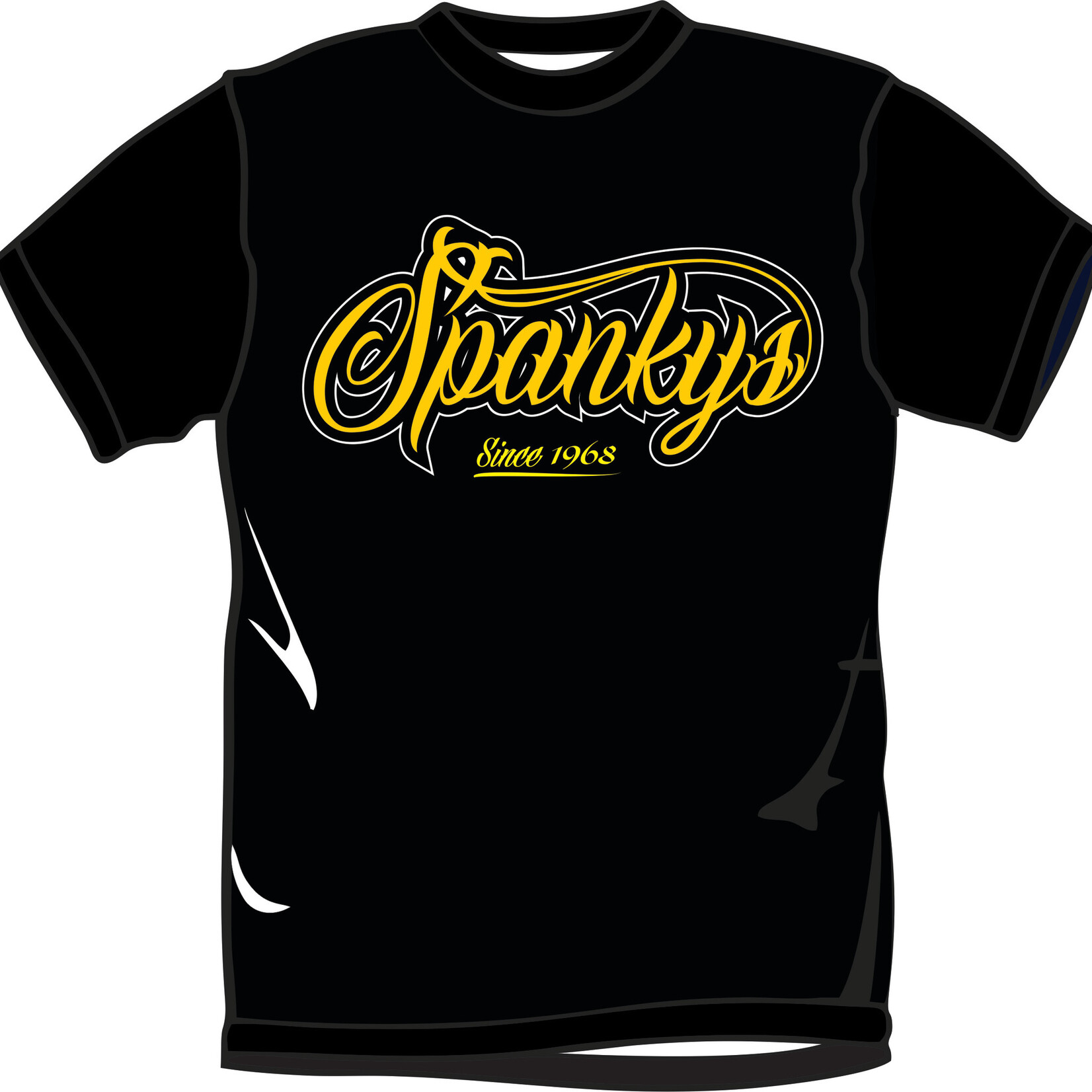 Spanky's Spankys Cursive Logo - Black