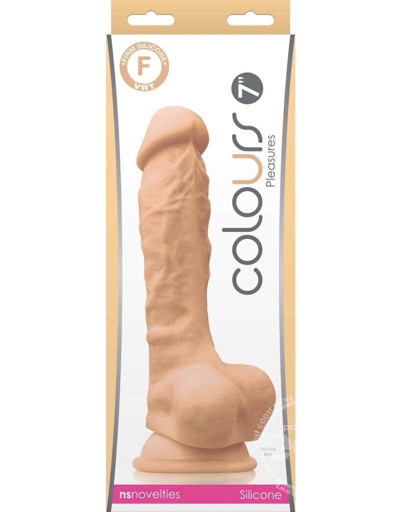 nsnovelties Colours Pleasures Dong 7" Non Vibrating Silicone White