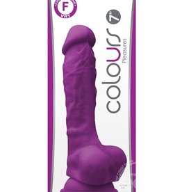 nsnovelties Colours Pleasures Dong 7" Non Vibrating Silicone Purple