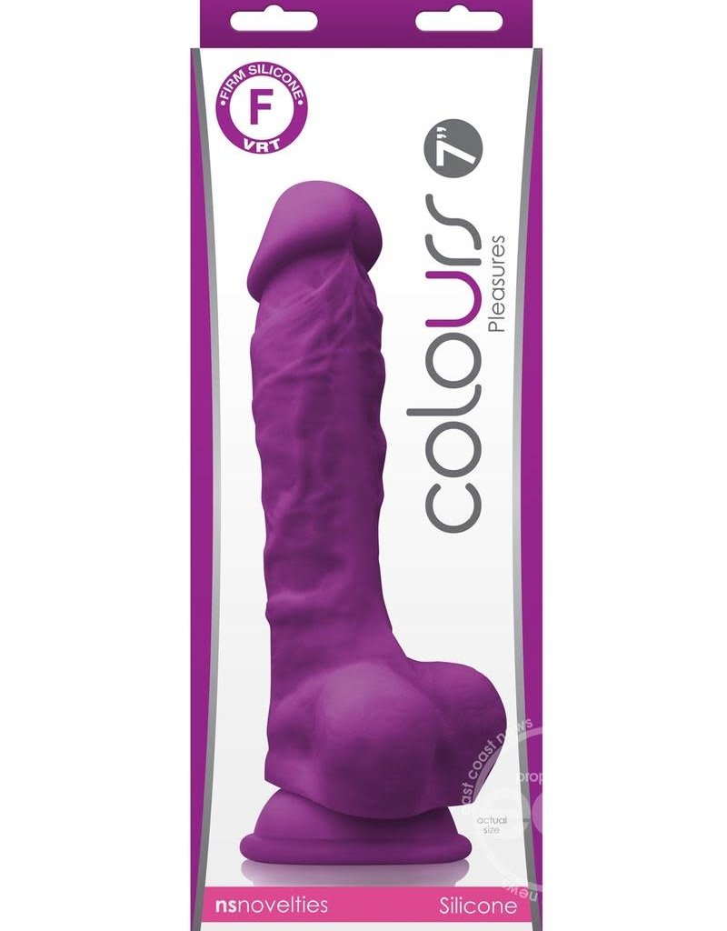 nsnovelties Colours Pleasures Dong 7" Non Vibrating Silicone Purple