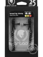 Spartacus Blackline Adjustable Broad Tip Nipple Clamps Black