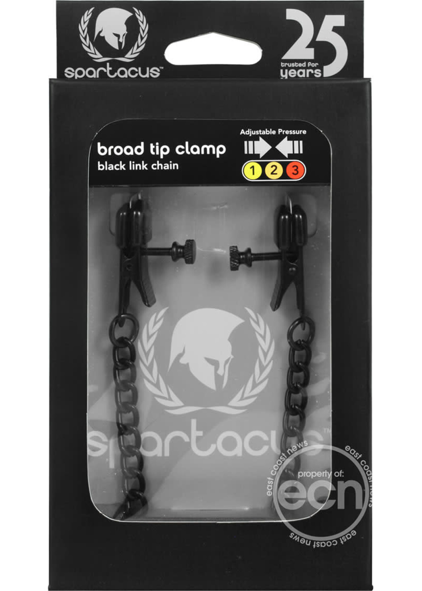 Spartacus Blackline Adjustable Broad Tip Nipple Clamps Black
