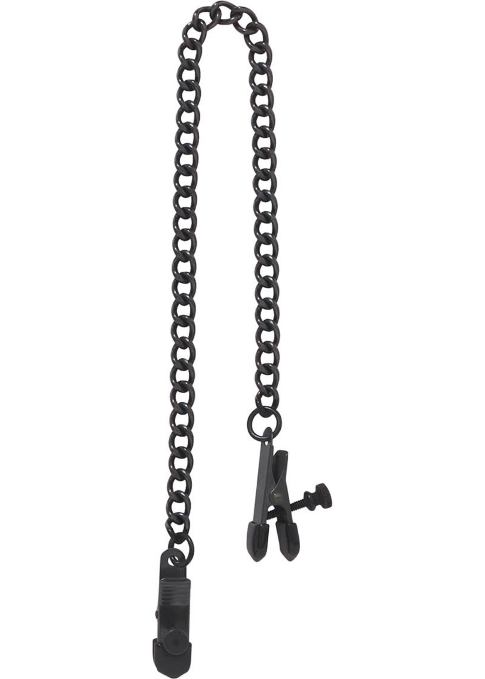 Spartacus Blackline Adjustable Broad Tip Nipple Clamps Black