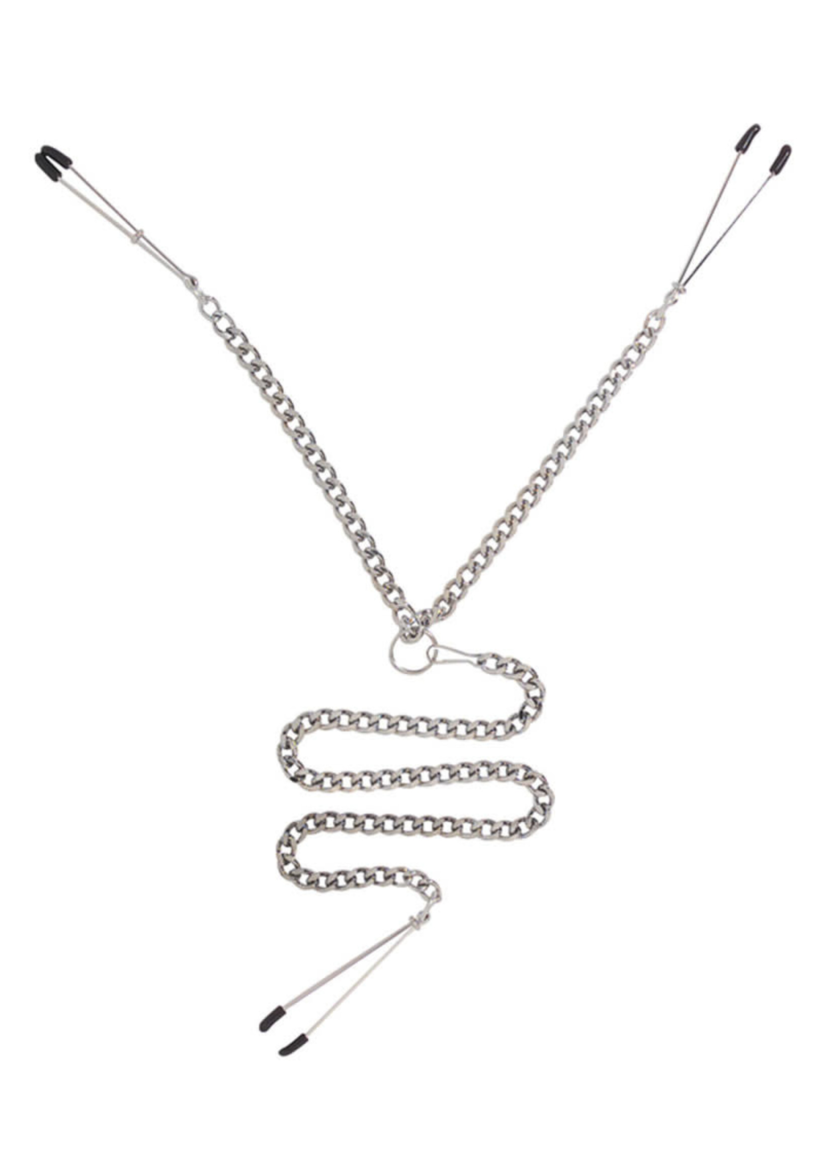 Spartacus Y Style Adjustable Tweezer Nipple Clamps With Clit Clamp Silver