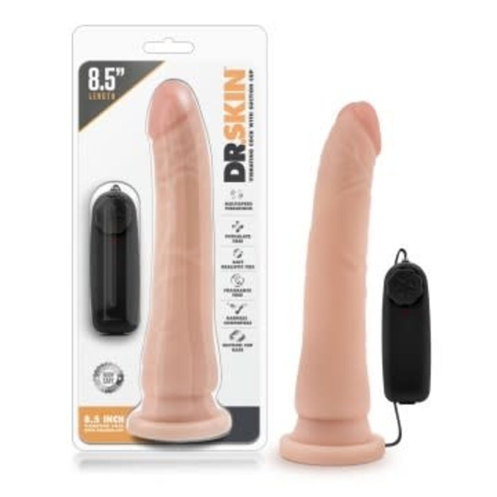 Blush Novelties Dr. Skin - 8.5 Inch Vibrating Realistic Cock With Suction Cup - Vanilla