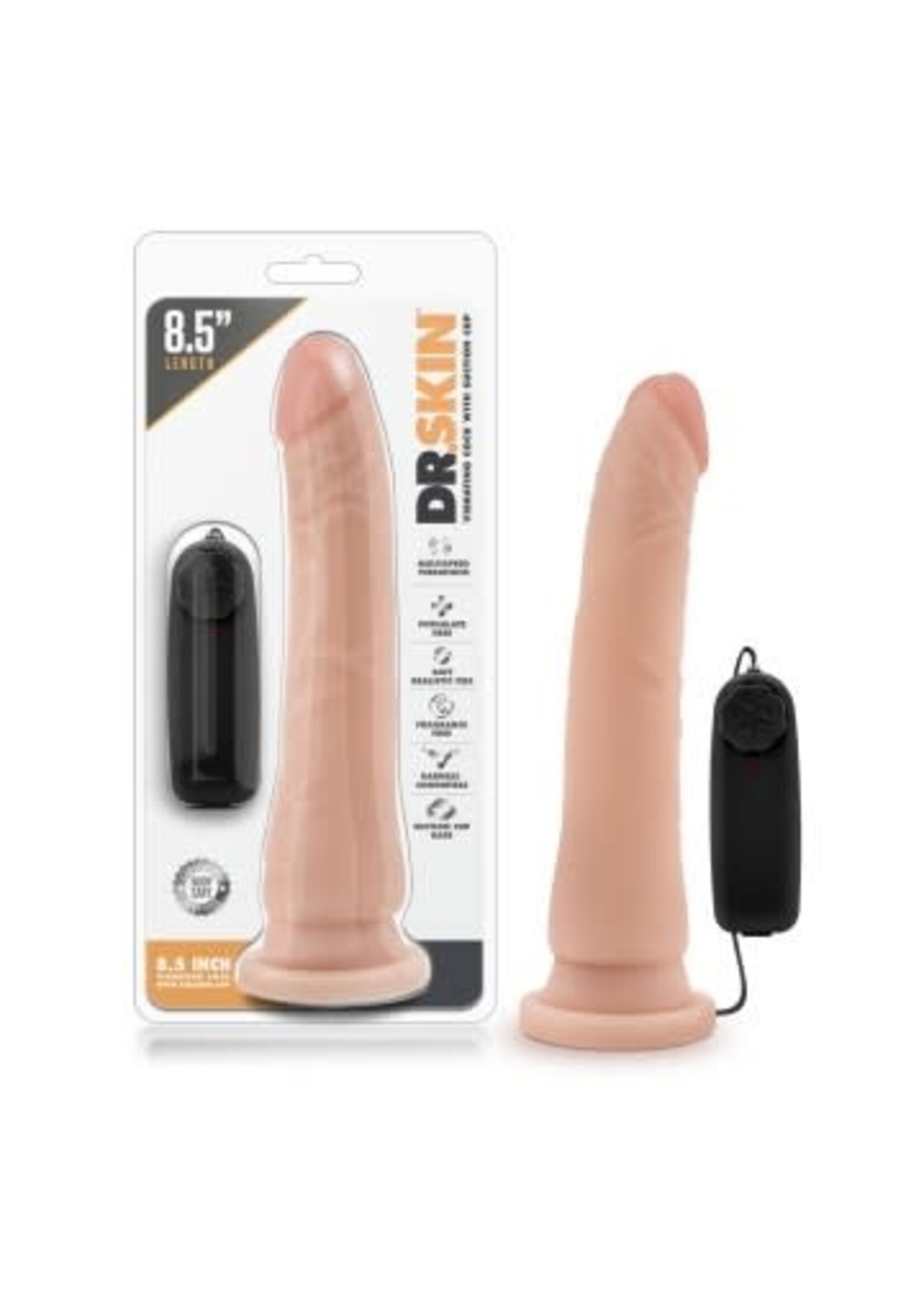 Blush Novelties Dr. Skin - 8.5 Inch Vibrating Realistic Cock With Suction Cup - Vanilla
