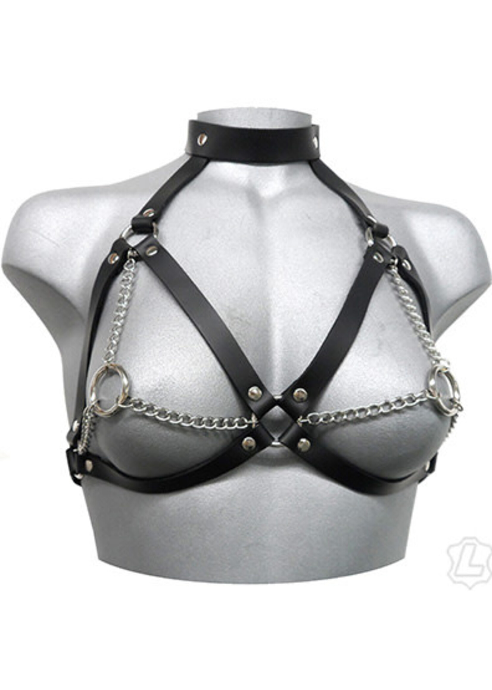 Kookie INTL Black Latogo Leather Chain Top - OS