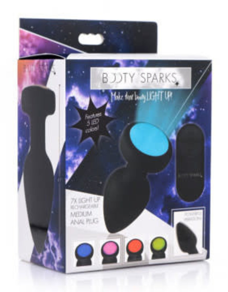 XR Brands Booty Sparks 7x Light Up Rechargeable Anal Plug - Medium